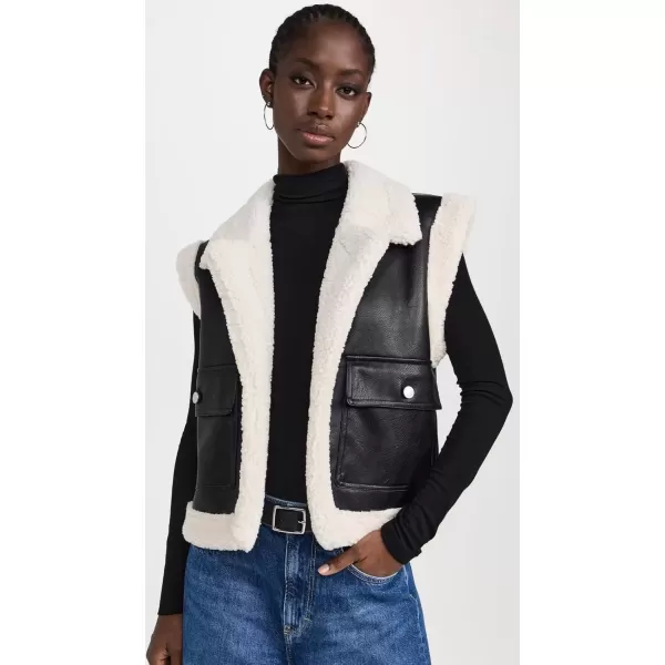 imageAvec Les Filles Womens Sherpa VestBlackCream