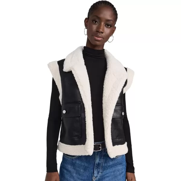 imageAvec Les Filles Womens Sherpa VestBlackCream