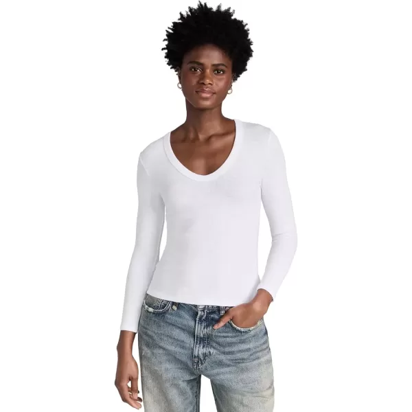 imageEnza Costa Womens Textured Rib U TeeWhite