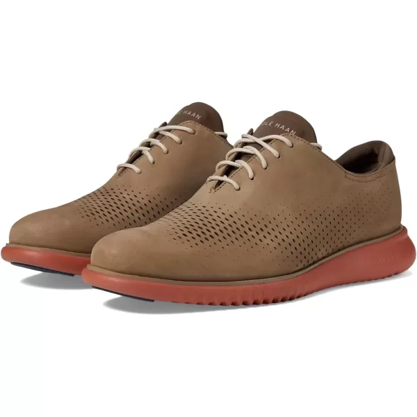 imageCole Haan Mens 2Zerogrand Laser Wingtip OxfordBeige Or Khaki