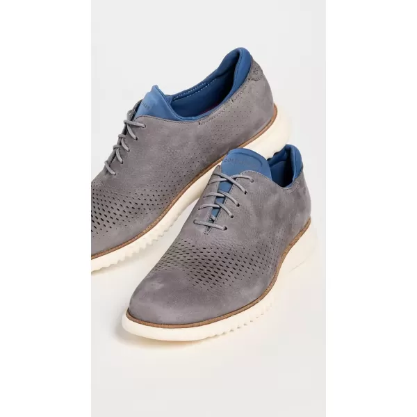 imageCole Haan Mens 2Zerogrand Laser Wingtip OxfordCity Skyline NubuckEnsign BlueIvory