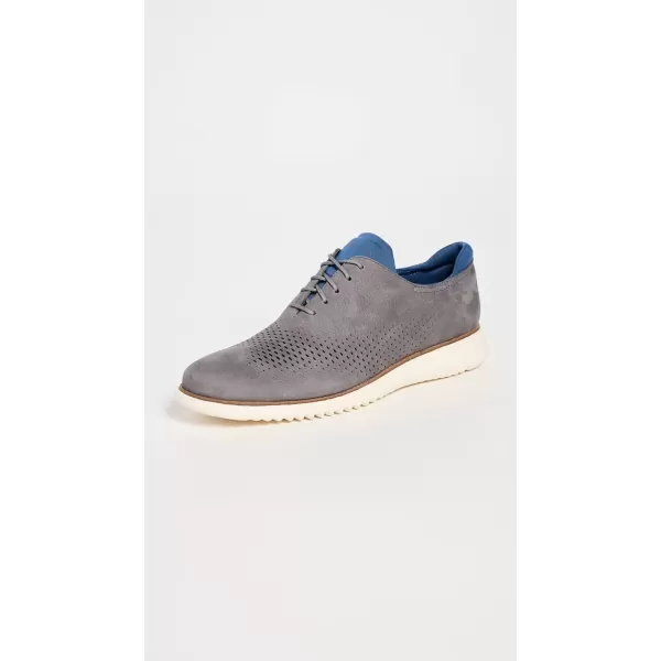 imageCole Haan Mens 2Zerogrand Laser Wingtip OxfordCity Skyline NubuckEnsign BlueIvory