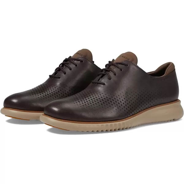 imageCole Haan Mens 2Zerogrand Laser Wingtip OxfordDark ChocolateCobblestone