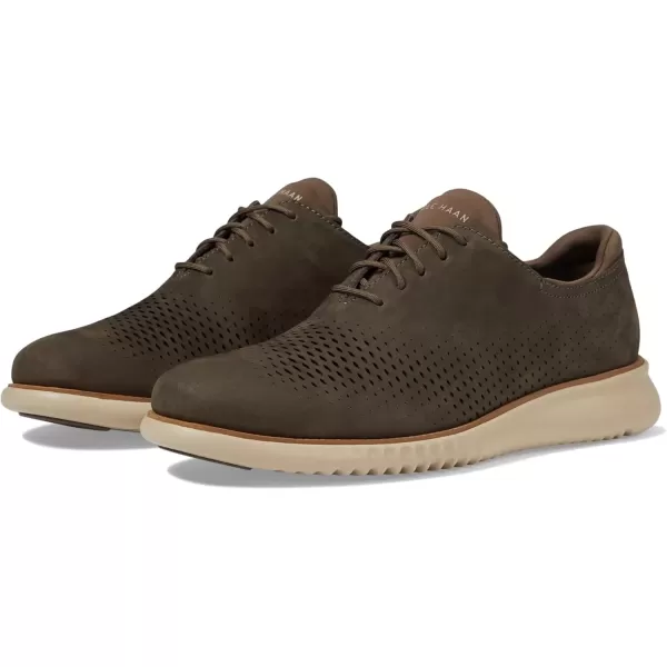 imageCole Haan Mens 2Zerogrand Laser Wingtip OxfordDeep Olive NubuckOat