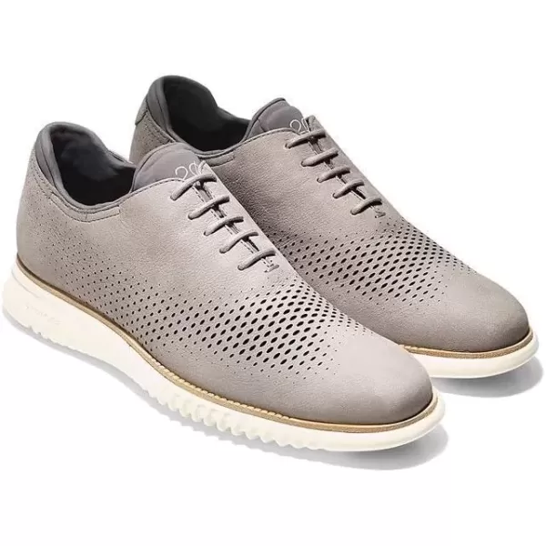 imageCole Haan Mens 2Zerogrand Laser Wingtip OxfordIronstone NubuckIvory