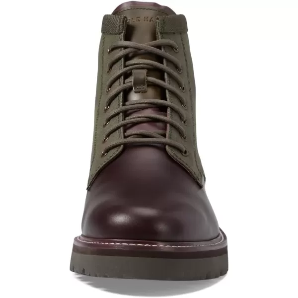 imageCole Haan Mens American Classics Plain Toe Waterproof BootBloodstoneDeep Olive Wax Canvas Waterproof