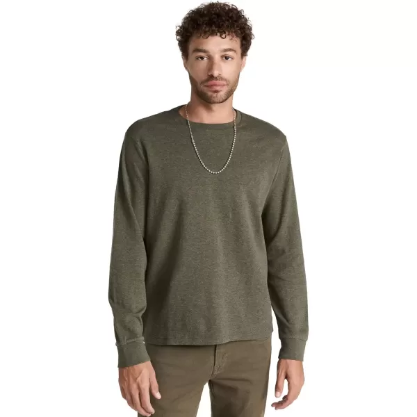 imageFRAME Mens Duo Fold Crew SweaterHeather Olive Green
