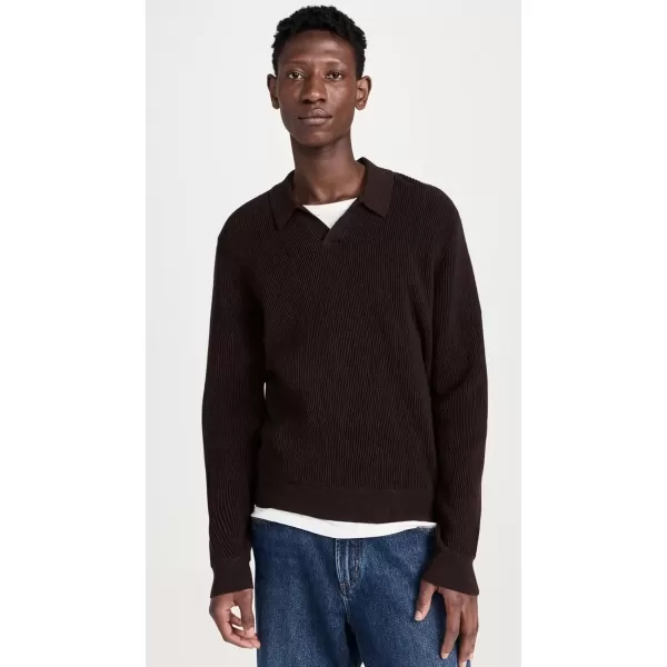 imageMadewell Mens Merino Cam Johnny Collar PoloChocolate