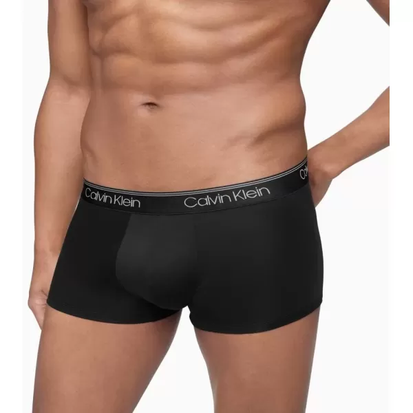 imageCalvin Klein Mens Micro Stretch 3pack Low Rise Trunk1 Black  1 Convoy  1 Red Gala