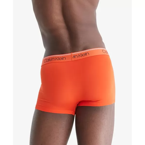 imageCalvin Klein Mens Micro Stretch 3pack Low Rise TrunkAsphalt Grey  Mudstone  Acid Orange