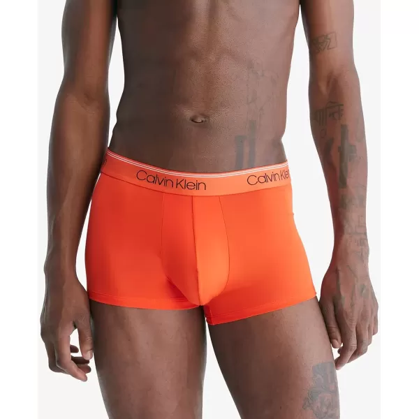 imageCalvin Klein Mens Micro Stretch 3pack Low Rise TrunkAsphalt Grey  Mudstone  Acid Orange