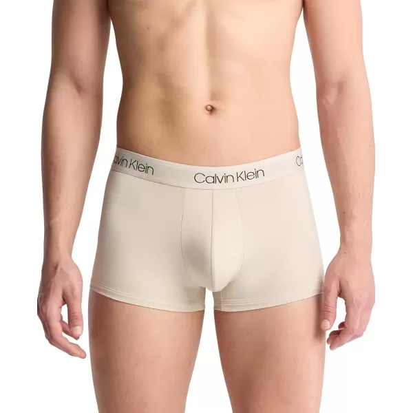 imageCalvin Klein Mens Micro Stretch 3pack Low Rise TrunkBlack  Syrah  Cocoon