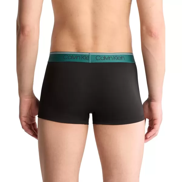 imageCalvin Klein Mens Micro Stretch 3pack Low Rise TrunkBlack Bodies W Black  Ash  Mediterranea Wbs