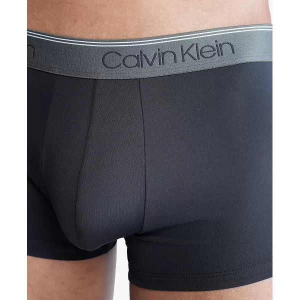 imageCalvin Klein Mens Micro Stretch 3pack Low Rise TrunkBlack Bodies W Olive  Tapioca  Legion Blue Wbs