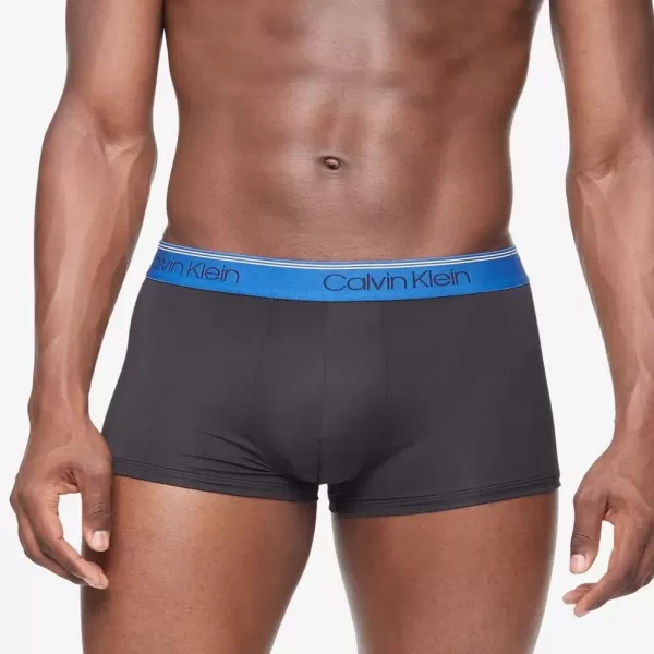 imageCalvin Klein Mens Micro Stretch 3pack Low Rise TrunkBlack Bodies W Polaris Blue  Aspen  Dove Wbs