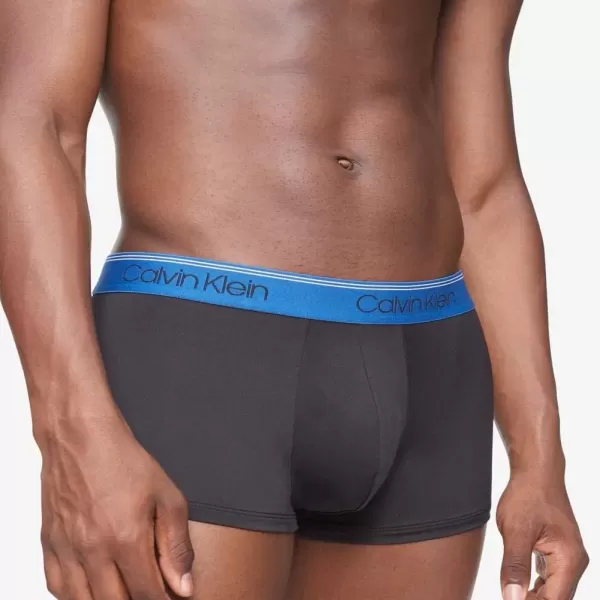 imageCalvin Klein Mens Micro Stretch 3pack Low Rise TrunkBlack Bodies W Polaris Blue  Aspen  Dove Wbs