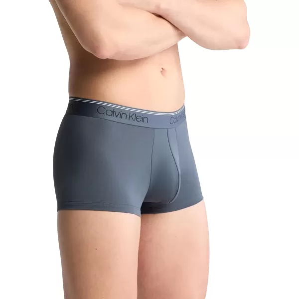 imageCalvin Klein Mens Micro Stretch 3pack Low Rise TrunkHemisphere Blue  Plein Air  Convoy