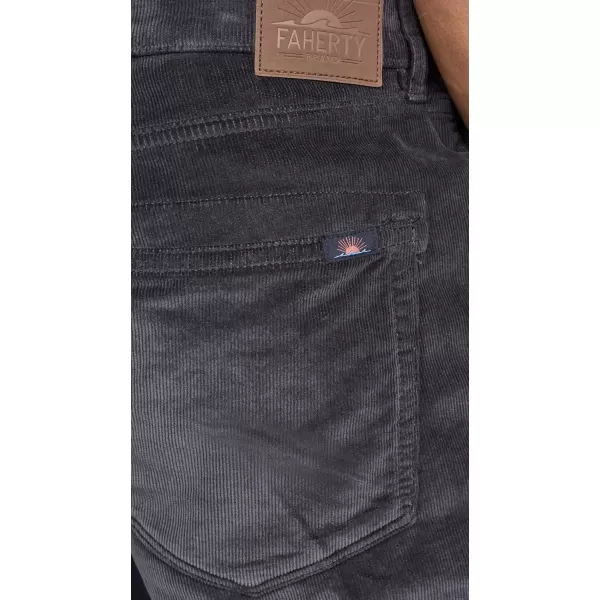 imageFaherty Mens Stretch Terry Corduroy 5 Pocket PantsWashed Charcoal