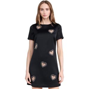 imagealice  olivia Womens Clyde Embellished Cap Sleeve Shift DressBlack