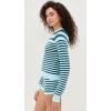 imageSolid ampamp Striped Womens The Manny SweaterEvergreen  Sky Stripe