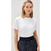 imageVince Womens Short Sleeve Mock Neck TeeOptic White