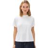 imageVince Womens Short Sleeve Mock Neck TeeOptic White