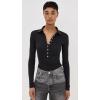 imagerag ampamp bone Womens The Essential Rib Button PoloBlack