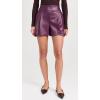 imageSusana Monaco Womens Faux Leather Pleated ShortsMalbec