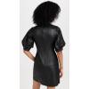 imageJason Wu Womens Balloon Sleeve Short Leather DressBlack