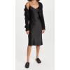 imageLAGENCE Womens Jodie V Neck Slip DressBlack