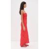 imageendless rose Womens Strapless Ruffled Maxi DressRed
