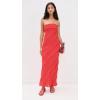 imageendless rose Womens Strapless Ruffled Maxi DressRed