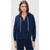 imageTHE GREAT Womens The Lace Up HoodieTrue Navy