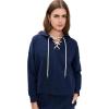 imageTHE GREAT Womens The Lace Up HoodieTrue Navy