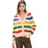 imageTHE GREAT Womens The Varsity CardiganMulti Range Stripe