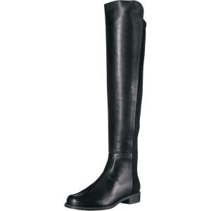 imageStuart Weitzman Womens 5050 Flat BootsBlack NappaStretch Gabardine