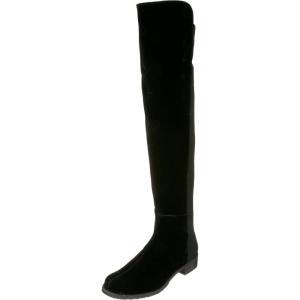 imageStuart Weitzman Womens 5050 Flat BootsBlack Velvet