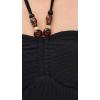 imageShoshanna Womens Beaded Jet Texture Cinched One PieceJet