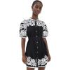 imageSea Womens Agathe Applique Puff Sleeve Mini DressBlack