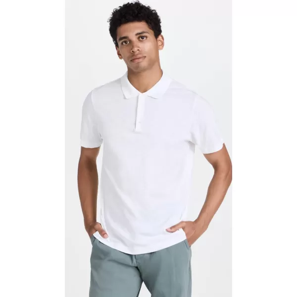 Theory Mens Bron Cosmos Slub Cotton PoloWhite