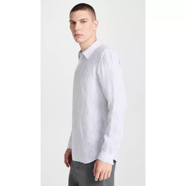 Theory Mens Irving Relaxed Linen ShirtWhiteBaltic