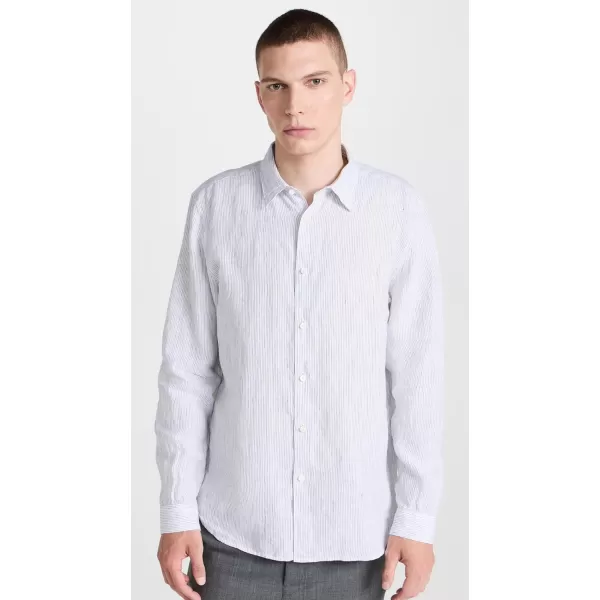 Theory Mens Irving Relaxed Linen ShirtWhiteBaltic