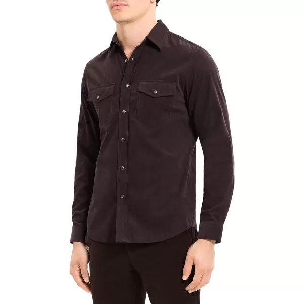 Theory Mens Irving Snap Shirt in Jazz CordMink