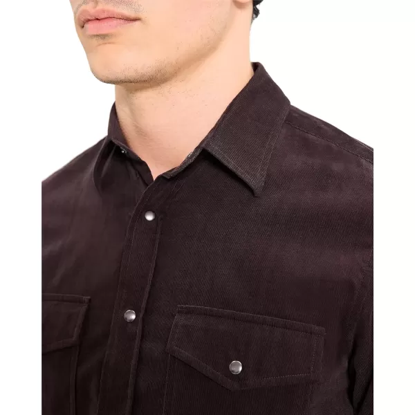 Theory Mens Irving Snap Shirt in Jazz CordMink