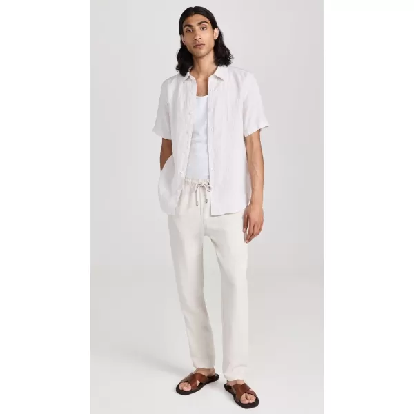 Theory Mens Irving Striped Linen ShirtWhiteSand