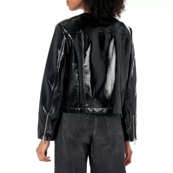 Theory Womens Patent Crop JacketBlack