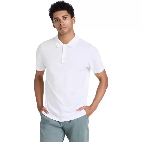 Theory Mens Bron Cosmos Slub Cotton PoloWhite