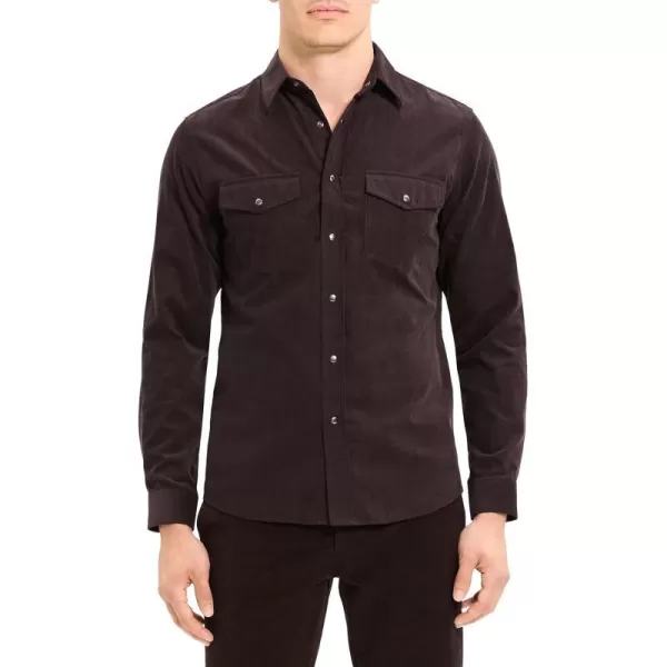 Theory Mens Irving Snap Shirt in Jazz CordMink