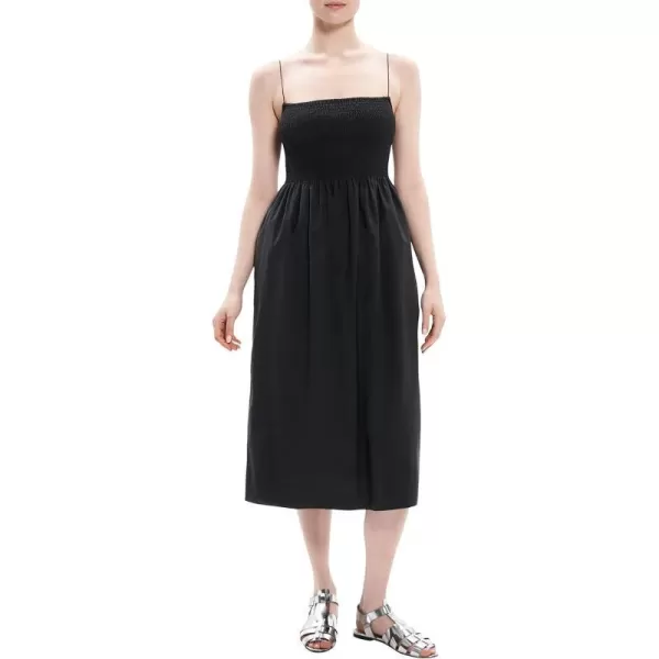 Theory Womens Square Neck Smock Midi DressBlack