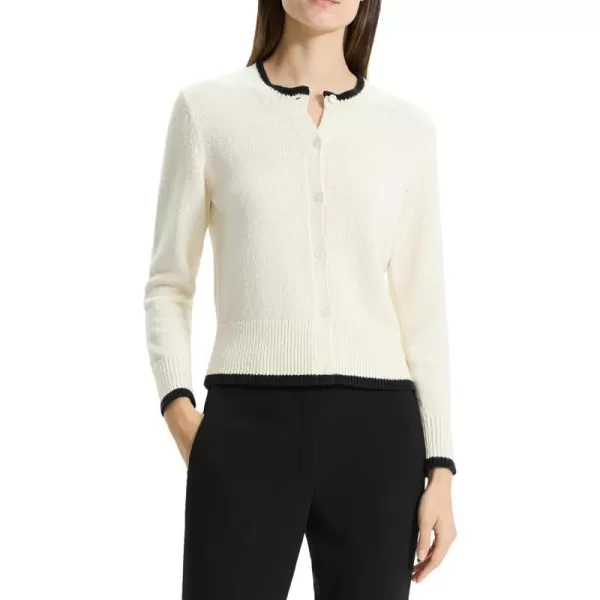 Theory Womens Tipped CardiganOff WhiteBlack